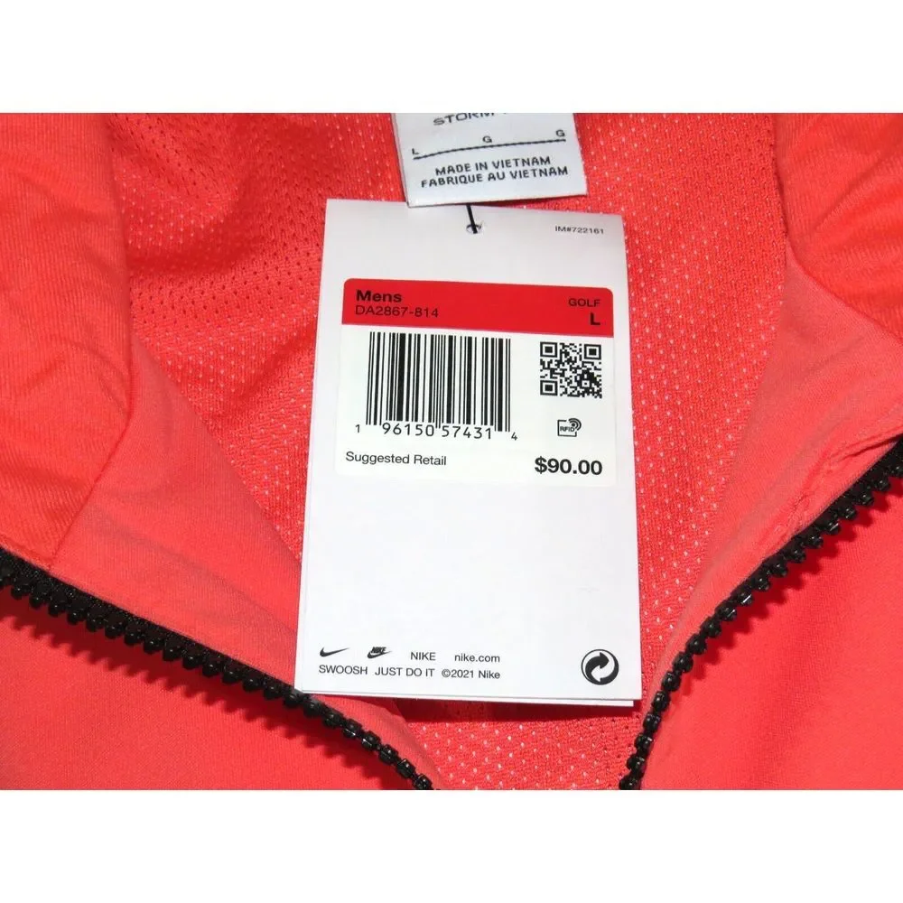 NEW! Men's Nike Golf‎ STORM-FIT Coral Zip-Up Lined Jacket DA2867-814 sz. XL NWT!